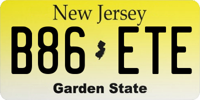 NJ license plate B86ETE