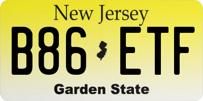 NJ license plate B86ETF