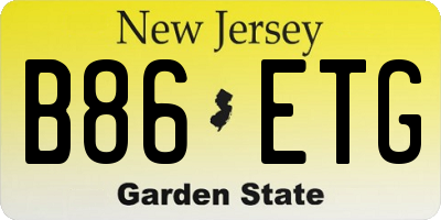 NJ license plate B86ETG