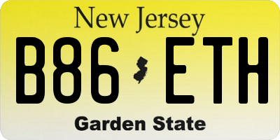 NJ license plate B86ETH