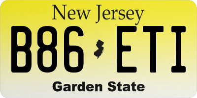 NJ license plate B86ETI