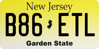 NJ license plate B86ETL