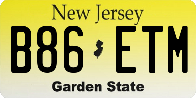 NJ license plate B86ETM