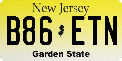 NJ license plate B86ETN