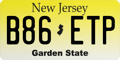 NJ license plate B86ETP