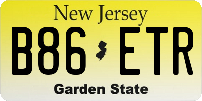 NJ license plate B86ETR