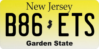 NJ license plate B86ETS