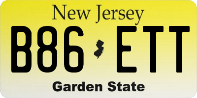 NJ license plate B86ETT