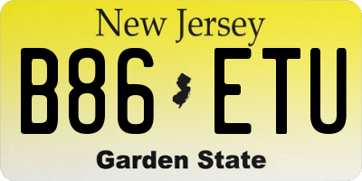 NJ license plate B86ETU