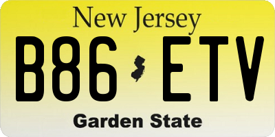 NJ license plate B86ETV