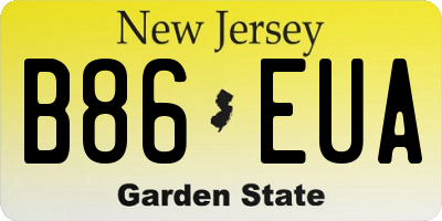 NJ license plate B86EUA