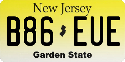 NJ license plate B86EUE