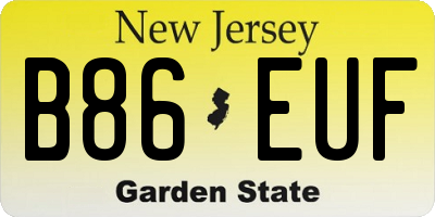 NJ license plate B86EUF