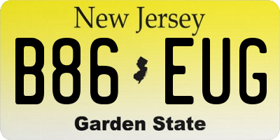 NJ license plate B86EUG