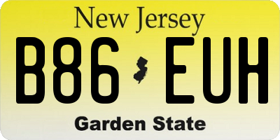 NJ license plate B86EUH