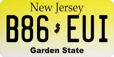NJ license plate B86EUI