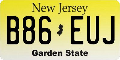 NJ license plate B86EUJ