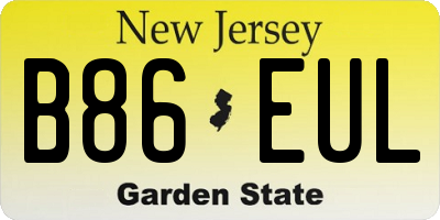 NJ license plate B86EUL