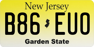 NJ license plate B86EUO