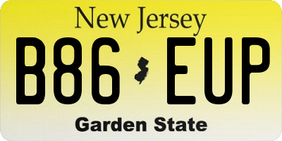 NJ license plate B86EUP