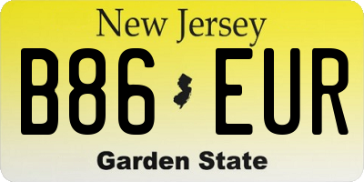 NJ license plate B86EUR