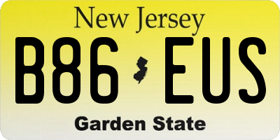 NJ license plate B86EUS