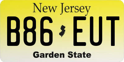 NJ license plate B86EUT