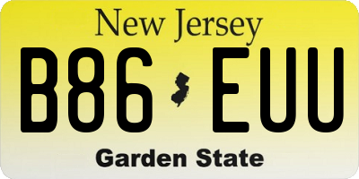 NJ license plate B86EUU