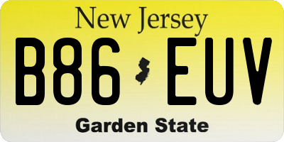 NJ license plate B86EUV