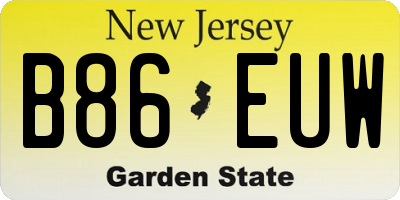 NJ license plate B86EUW