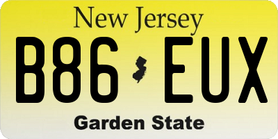 NJ license plate B86EUX