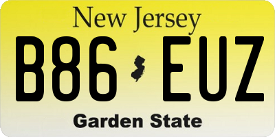 NJ license plate B86EUZ