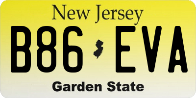 NJ license plate B86EVA