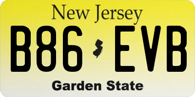 NJ license plate B86EVB