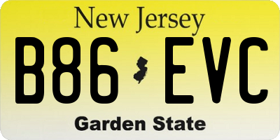 NJ license plate B86EVC