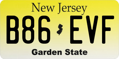 NJ license plate B86EVF