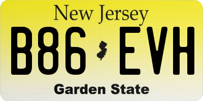 NJ license plate B86EVH