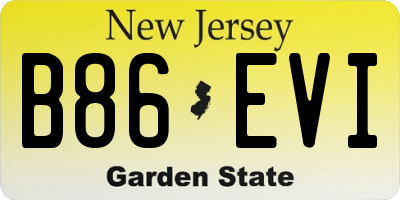 NJ license plate B86EVI