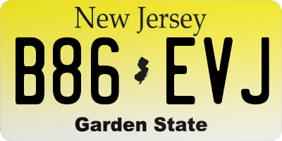 NJ license plate B86EVJ