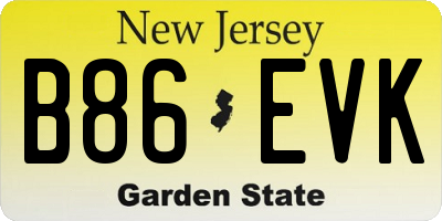 NJ license plate B86EVK