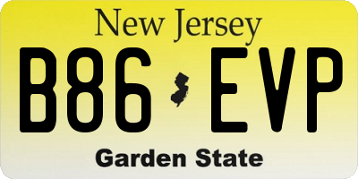 NJ license plate B86EVP