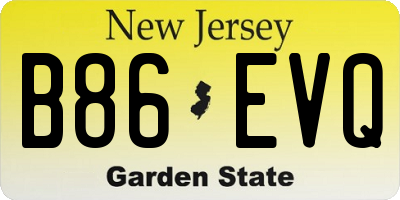 NJ license plate B86EVQ