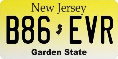 NJ license plate B86EVR