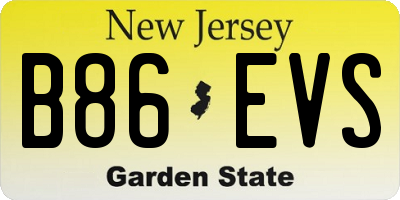 NJ license plate B86EVS