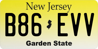 NJ license plate B86EVV