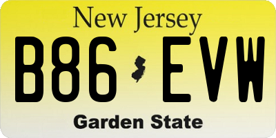 NJ license plate B86EVW