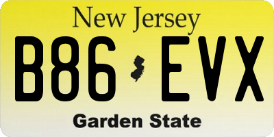 NJ license plate B86EVX
