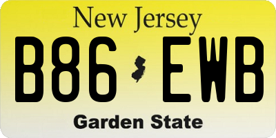 NJ license plate B86EWB