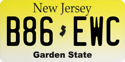 NJ license plate B86EWC