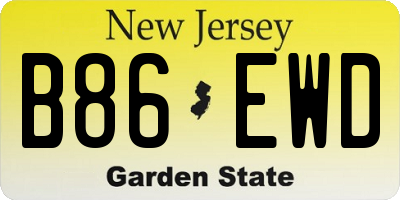 NJ license plate B86EWD